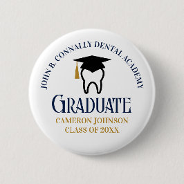 Custom Dental School Abschluss Navy Blue Gold Button
