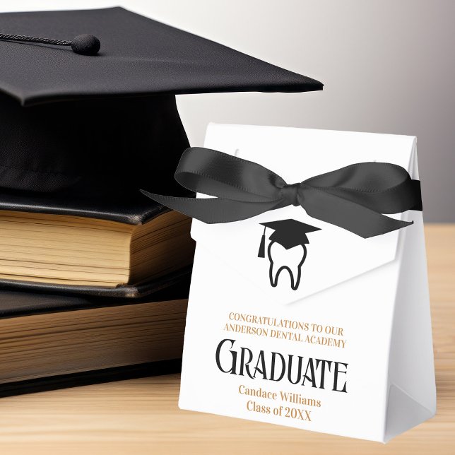 Custom Dental School Gold Black Graduation Party Geschenkschachtel (Von Creator hochgeladen)
