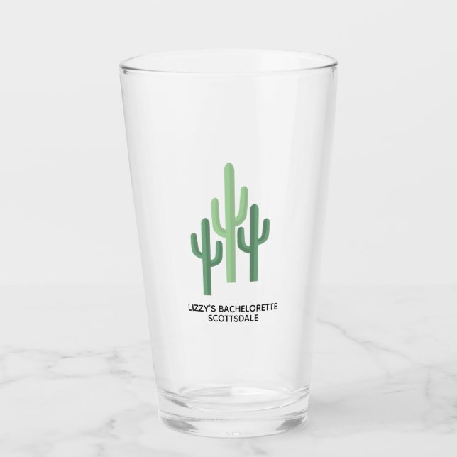 Custom Desert Cactus Scottsdale Glas (Vorderseite)