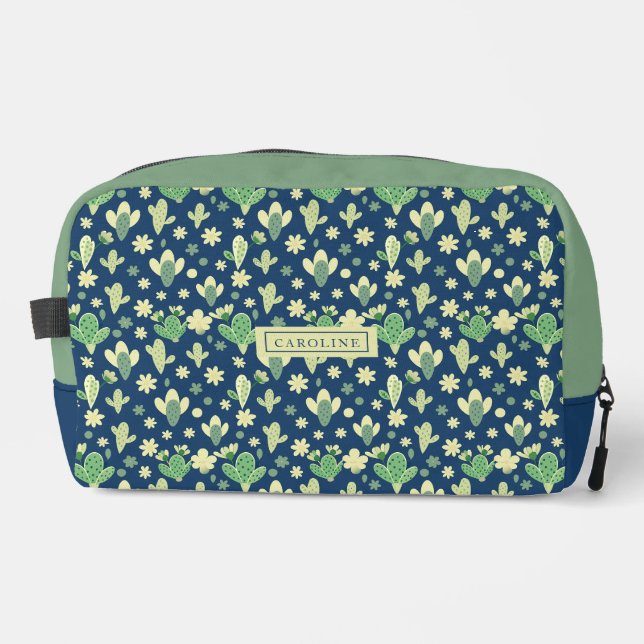 Custom Desert Cactus & Succulent Pattern Waschbeutel (Vorderseite)