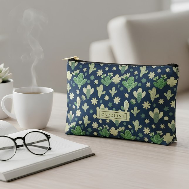 Custom Desert Cactus & Succulent Pattern Zubehörtasche (Von Creator hochgeladen)