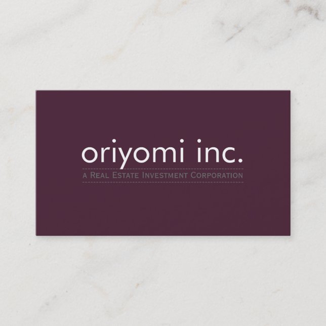 CUSTOM DESIGN 5 schlichte moderne, schlichte Auber Visitenkarte (Vorderseite)