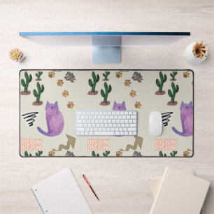 Custom Desk Mat Cat Fish Cactus Schreibtischunterlage