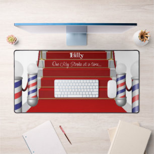 Custom Desk Mat for Salon Owners Barber Schreibtischunterlage