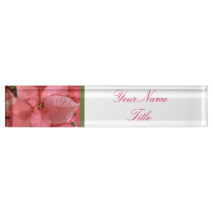 Custom Desk Name Plakat Poinsettia Weihnachtsnacht Namensplakette