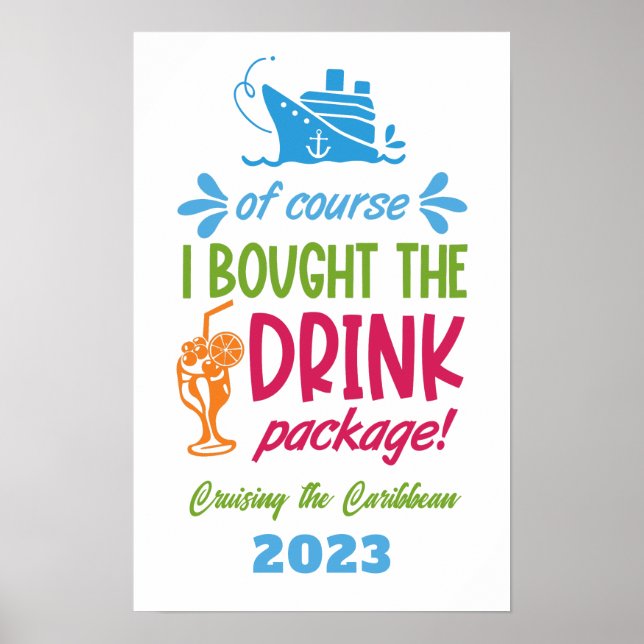 Custom Destination & Year Cruise Drinks Poster (Vorne)