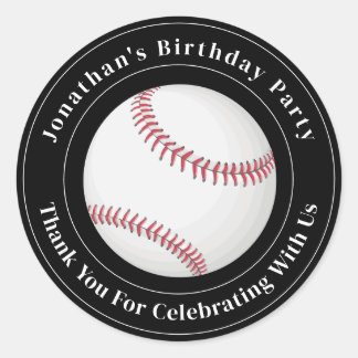 Custom Details Baseball Ball Sport Birthday Event Runder Aufkleber