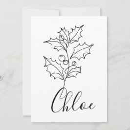 Custom Dezember Holly Birth Blume Geschenk Einladung