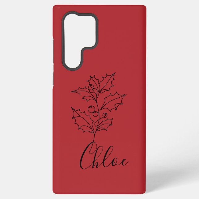 Custom Dezember Holly Birth Blume Geschenk Samsung Galaxy Hülle (Rückseite)
