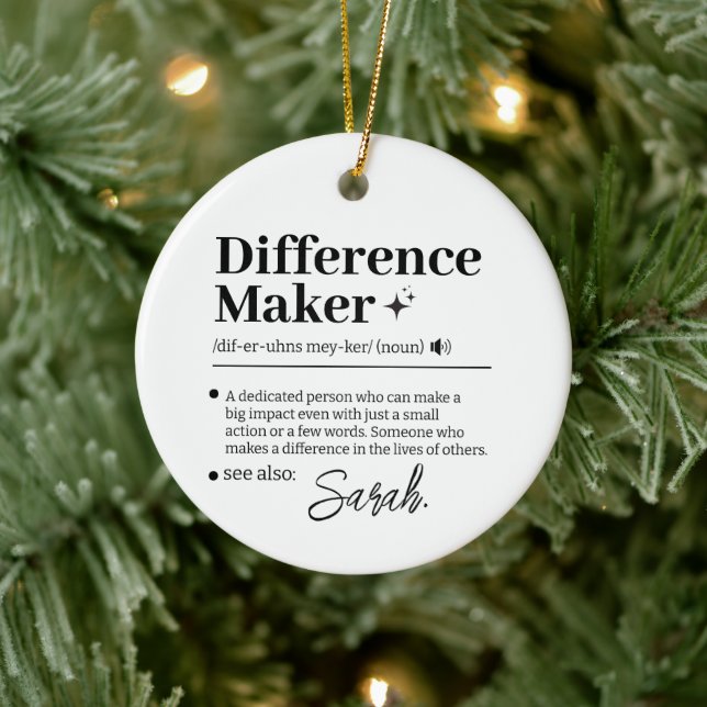 Custom Difference Maker, Mentor Appreciation Gift  Keramik Ornament (Baum)