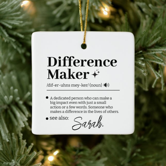 Custom Difference Maker, Mentor Appreciation Gift  Keramikornament (Baum)