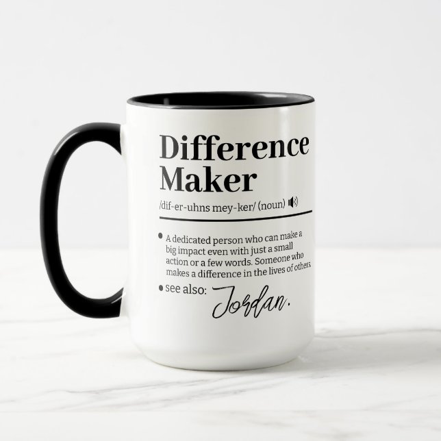Custom Difference Maker, Mentor Appreciation Gift  Tasse (Links)