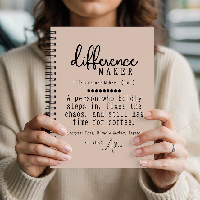 Custom Differenzial Maker Journal, Coworker Gift Notizbuch (Personalized Definition Notebook Gift for Mentor, Teacher, Leader, Coworkers and Colleagues)
