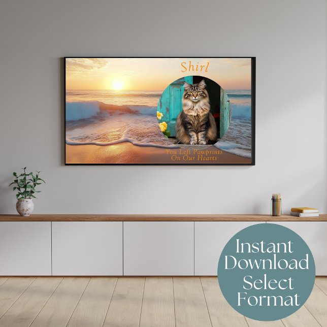 Custom Digital Beach Cat Memorial TV Art Poster (Von Creator hochgeladen)