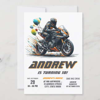 Custom digital motocross Dirt boy Biker Geburtstag Einladung