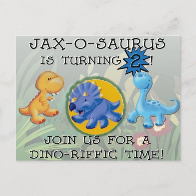 CUSTOM Dino Einladung (Vorderseite)