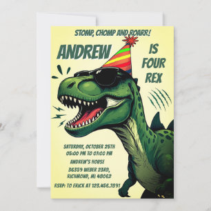Custom Dinosaur Dino Birthday Einladung