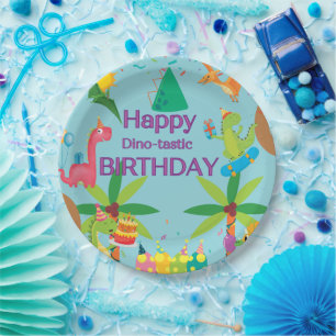 Custom Dinosaur Happy Birthday Party Pappteller