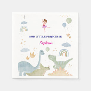 Custom Dinosaurier Ballerina Ballets Geburtstag Serviette
