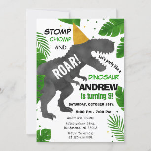 Custom Dinosaurier Geburtstagsparty Einladung