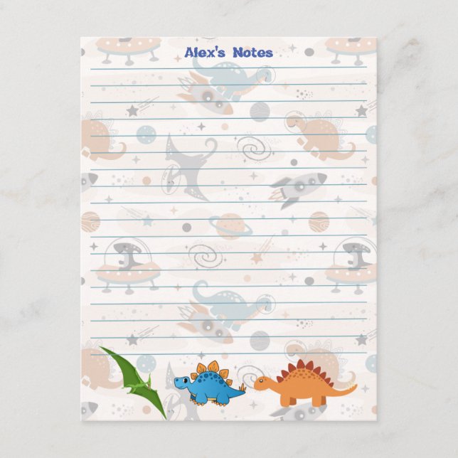 Custom Dinosaurier Learning Notecard Begleitkarte (Vorderseite)