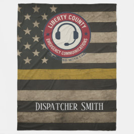 Custom Dispatcher Thin Gold Line Blanket Fleecedecke