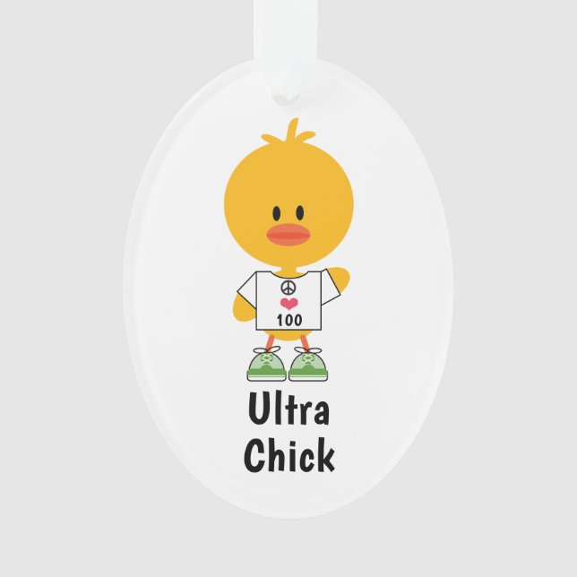 Custom Distance Personalisiert Ultra Chick Maratho Ornament (Vorderseite)