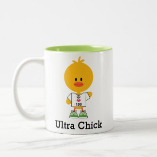 Custom Distance Ultra Chick Marathon Runner Zweifarbige Tasse