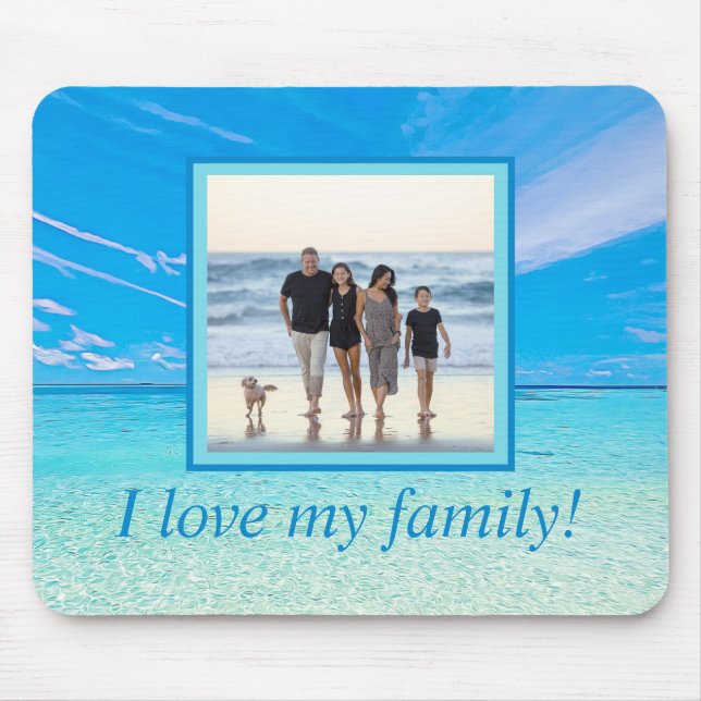 Custom DIY Foto Personalisiert Beach Liebe Meine F Mousepad (Vorne)
