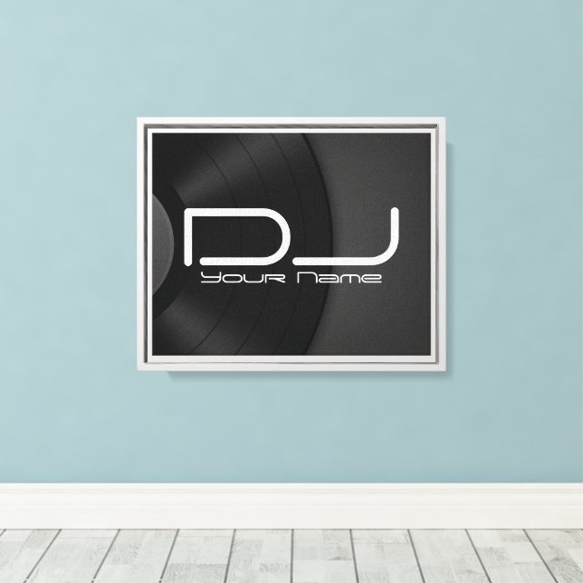 Custom DJ Leinwand Wall Art mit Vinyl Record (Insitu (Holzboden))