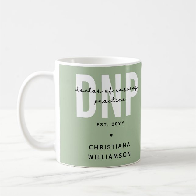 Custom DNP Doctor of Nursing Practice Abschluss Kaffeetasse (Links)