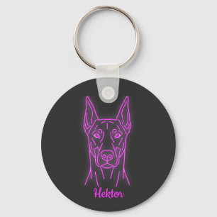 Custom Doberman Neon Glow Personalized Schlüsselanhänger