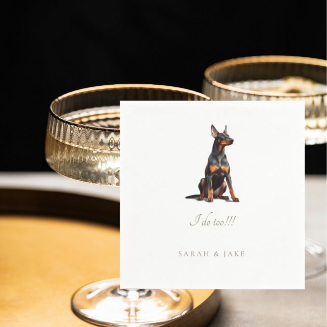Custom Doberman Pinscher Pet Wedding Napkins Serviette (Von Creator hochgeladen)