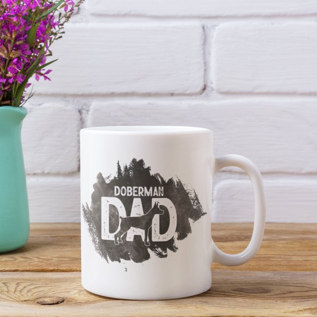 Custom Doberman Vater Vatertag Hund Lover Kaffeetasse (Von Creator hochgeladen)