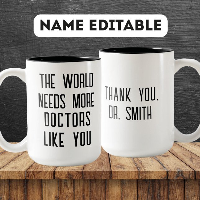 Custom Doctor Appreciation Gift – Thank You Zweifarbige Tasse (Von Creator hochgeladen)