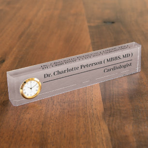 Custom Doctor Metallic Brown Namensplakette