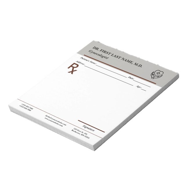 Custom Doctor Prescription Notepad Editable RX Pad Notizblock (Rotiert)