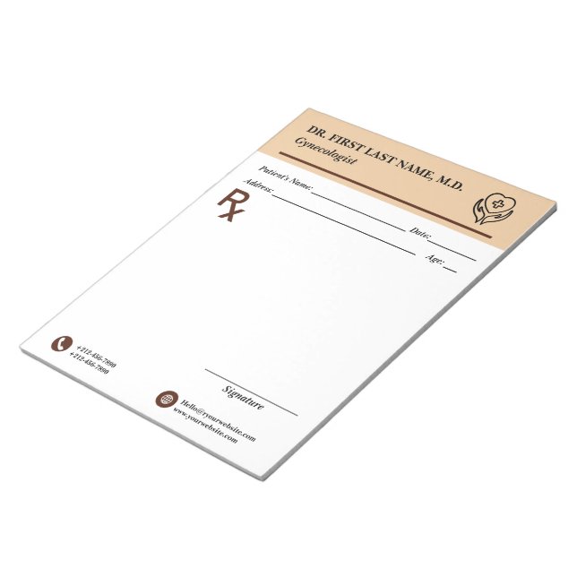 Custom Doctor Prescription Notepad Editable RX Pad Notizblock (angewinkelt)