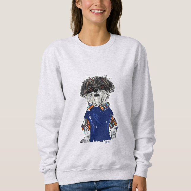 CUSTOM DOG ANIMAL SHIHTZU FÜGEN IHREN EIGENEN NIED SWEATSHIRT (Vorderseite)