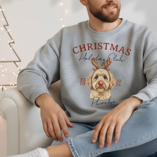 Custom Dog Bree Weihnachtsclub Sweatshirt (Elevate your holiday shopping apparel with this Custom Dog Breed Christmas Holiday Club sweatshirt! )