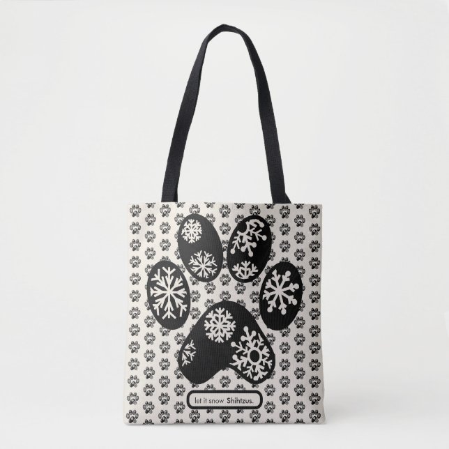 Custom DOG BRET Weihnachts Paw Snowflake Schnee (Vorderseite)