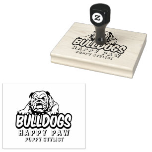 Custom Dog Bulldog Portrait Briefmarke, Happy Pfot Gummistempel