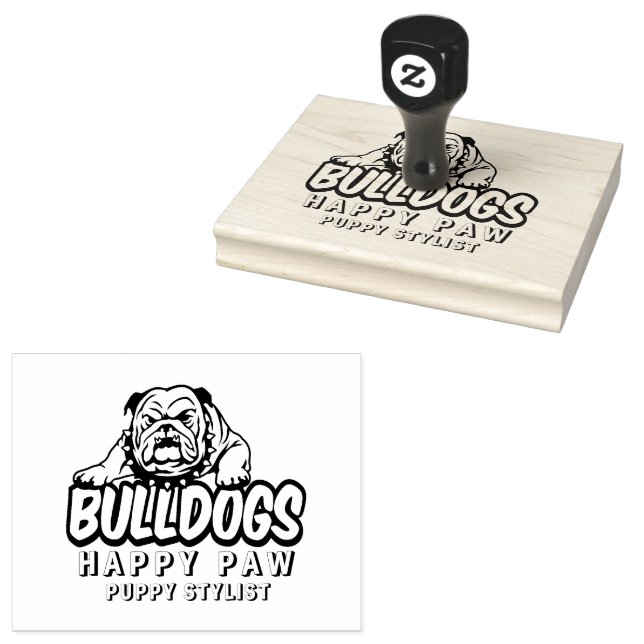 Custom Dog Bulldog Portrait Briefmarke, Happy Pfot Gummistempel (Stempel)