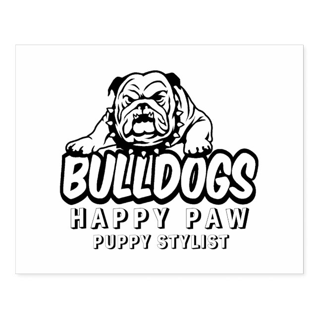 Custom Dog Bulldog Portrait Briefmarke, Happy Pfot Gummistempel (Prägung)
