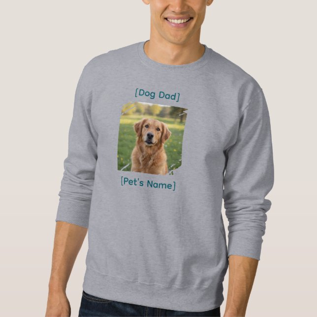Custom Dog Dad Photo Sweatshirt |  Gift for Men (Vorderseite)