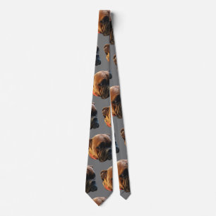 Custom Dog Foto Boxer Puppy Grau Krawatte