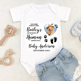 Custom Dog Foto Förderung von menschlichen Großelt Baby Strampler