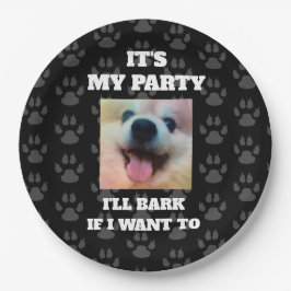 Custom Dog Foto Funny Birthday Party Paper Plate Pappteller
