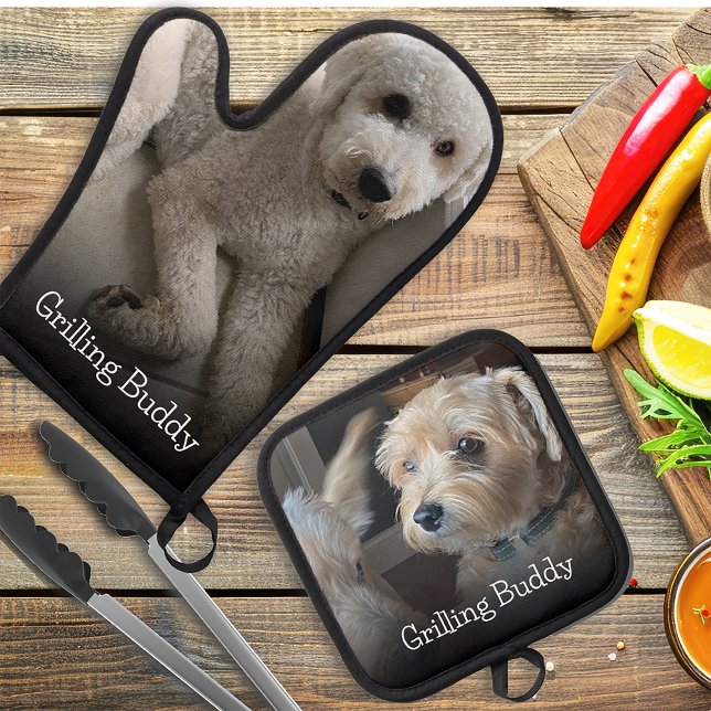 Custom Dog Foto Grilling Buddy Ofenhandschuh & Topflappen-Set (Von Creator hochgeladen)