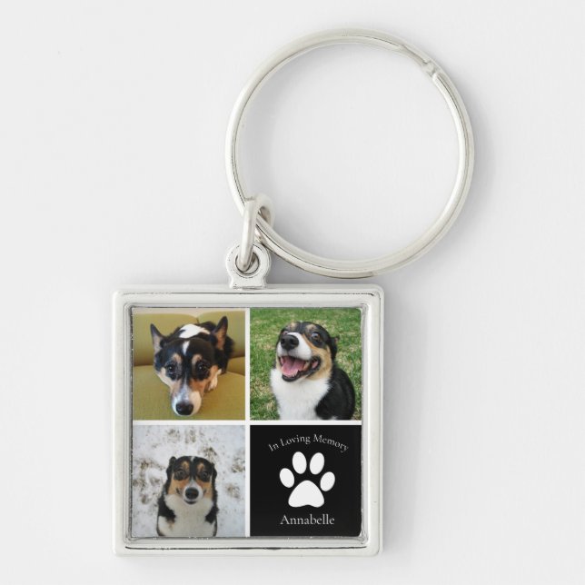 Custom Dog Foto Memorial Collage Keepake Geschenk Schlüsselanhänger (Vorne)